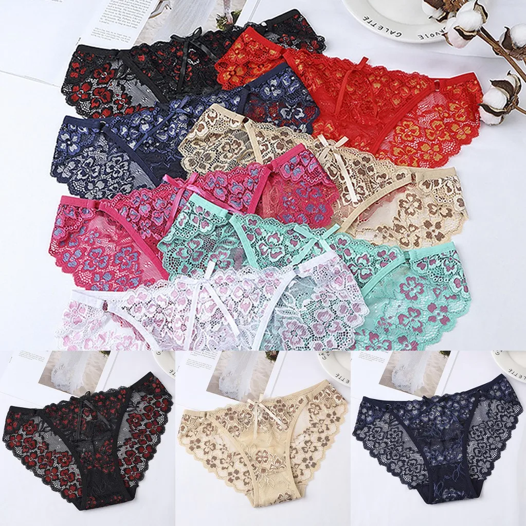 

7 Colors Female Sexy Lace Panties Floral Seamless Underwear Black/White/Red/Green/Navy/Pink/Nude Panties For Women