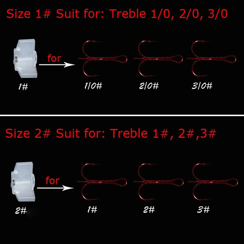 25 шт Пластиковые тройные Чехлы для крючков, чехлы для рыболовных приманок, 5 размеров, держатели для тройных размеров 1, 2, 3, 1/0, 2/0, 3/0, инструмент