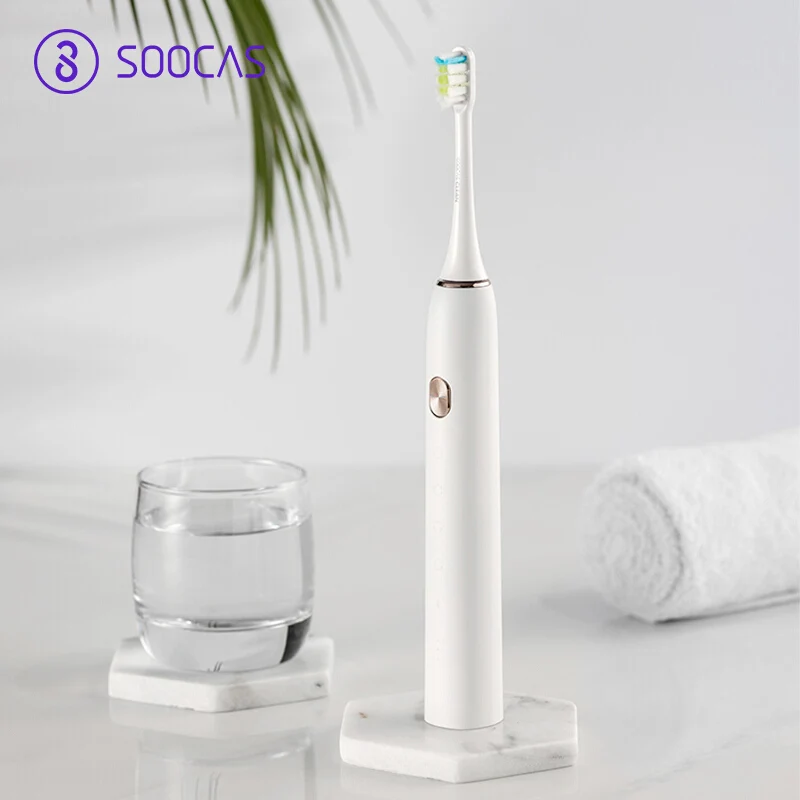 Xiaomi MIJIA умная электрическая зубная щетка Soocas X 3 Sonic Smart Bluetooth водонепроницаемый приложение Smart control Беспроводная зарядка зубная щетка - Цвет: Белый
