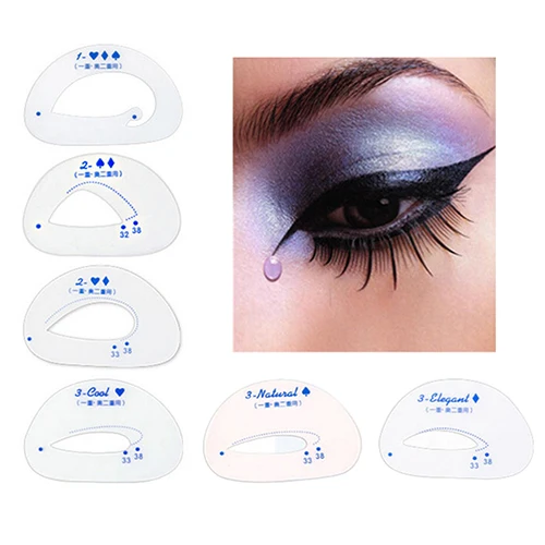 

6x Eyebrow Stencils Eyeshadow Models Tracing Shadow Card Makeup Auxiliary Tools B9C6