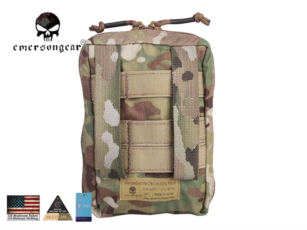 Emersongear 18*12,5*7 см Универсальный Чехол Molle Военная нейлоновая Боевая Экипировка EM9287 мультикам черный