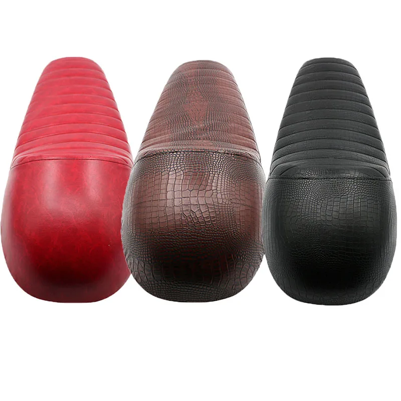 

64MM Retro Seat for Suzuki Honda Yamaha SR400 XS650 Vintage leatherette Driver Flat Brat Seat Cafe Racer Saddle cushion Scramble