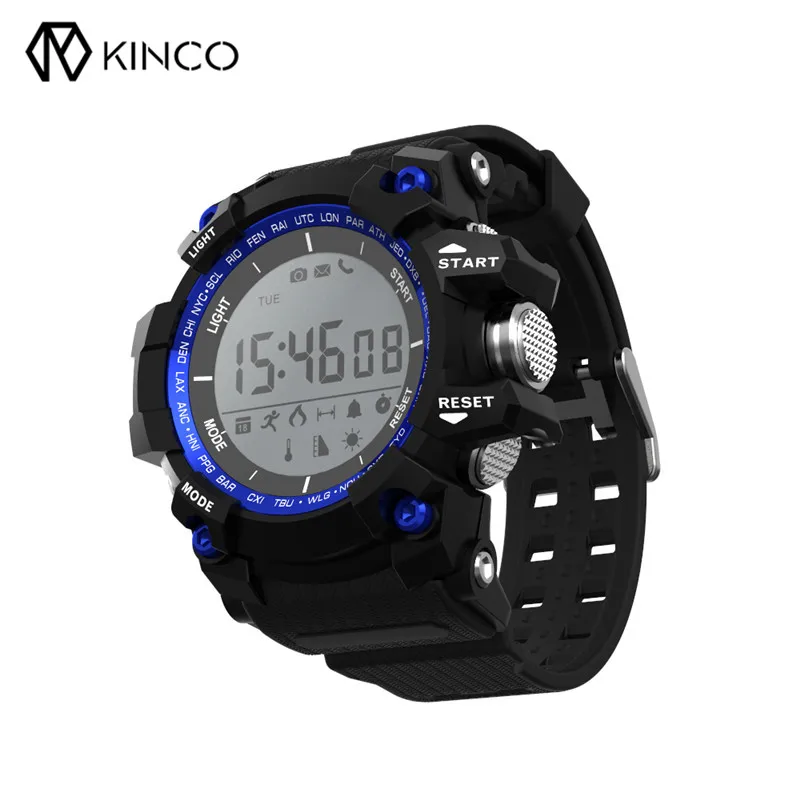 KINCO IP68 Étanche Bluetooth Podomètre Ultraviolet Moniteur Sport Sain Air pression de Sommeil En Plein Air Montre Smart Watch Bracelet