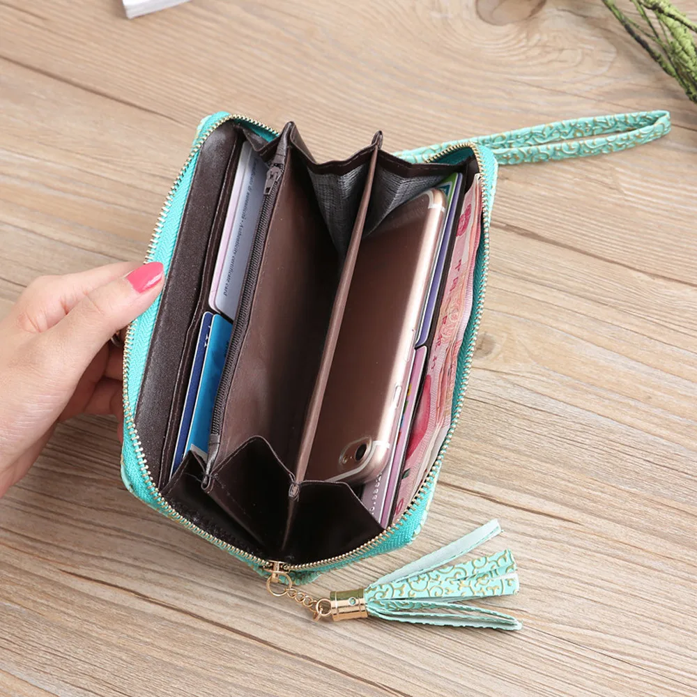 Maison fabre Модный чехол-бумажник с Для женщин Ленточки кожаный Длинный кошелек-держатель для карт бумажник телефон сумка