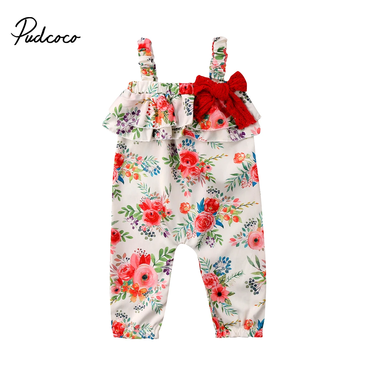 

2018 Brand New Toddler Infant Baby Girls Kids One-pieces Romper Playsuit Off Shoulder Floral Jumpsuit Outfit Summer Clothes 0-5T