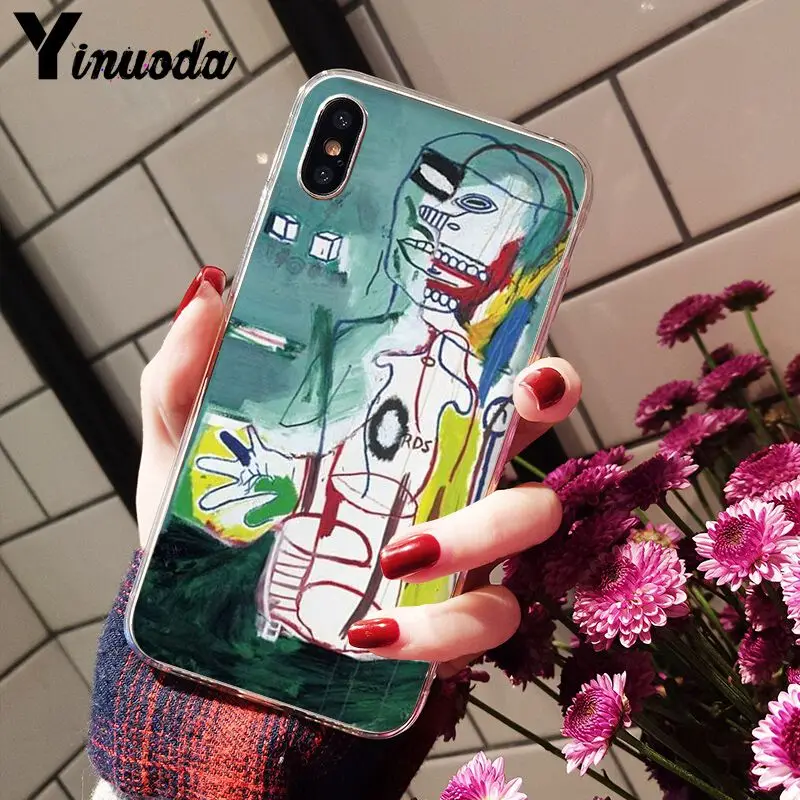 Yinuoda Jean Michel Basquiat Art Graffiti Smart Cover прозрачный мягкий чехол для телефона для iPhone 8 7 6 6S Plus X XS MAX 5 5S SE XR