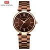 MINI FOCUS Stainless Steel Strap Watches for Women Waterproof Luxury Dress Quartz Wrist Watch Woman Lady Coffee Brown MF0189L 1