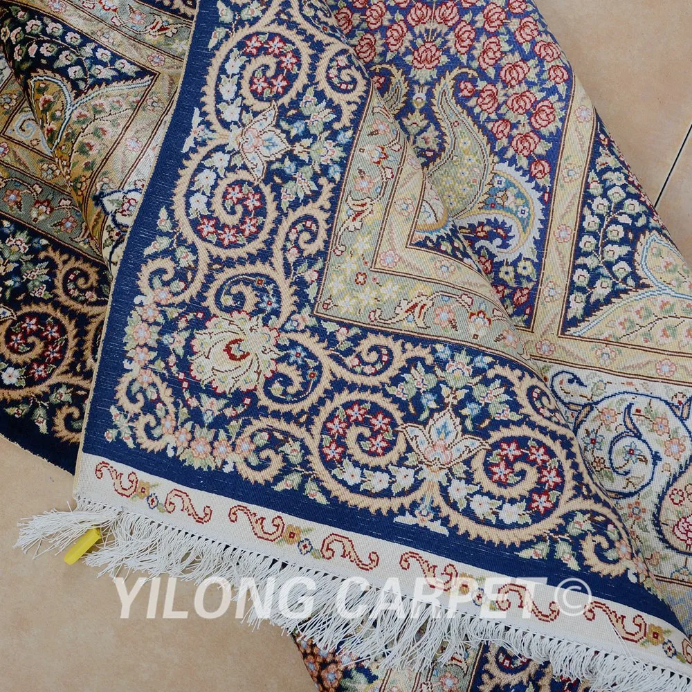 Yilong 4 5 &quotx 6 5&quot Тебриз шелковый ковер новый дизайн ручной работы изысканный район