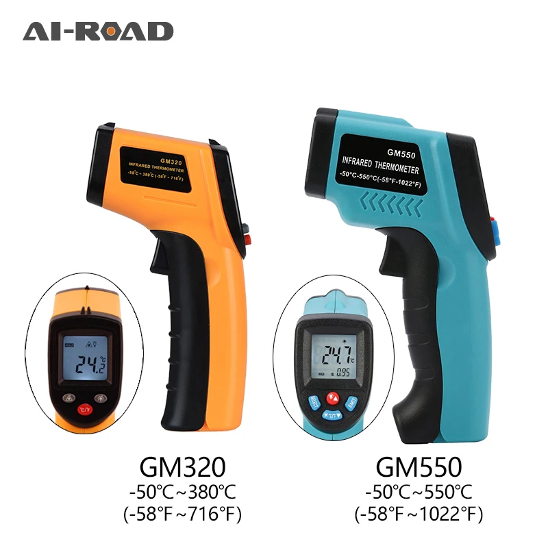 

GM550 -50~550 C GM320 -50-300 Digital infrared Thermometer laser Temperature Gun Pyrometer Aquarium Emissivity Adjustable