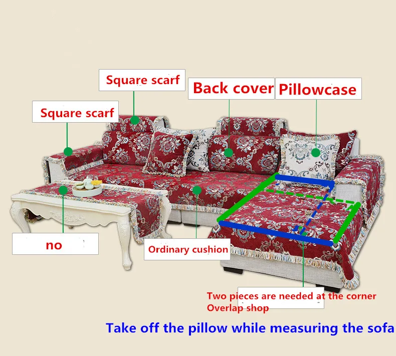 Синель тканевая диванная подушка, четыре сезона универсальная Нескользящая диванная подушка, простая гостиная диван подушка