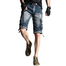 Мужские камуфляжные шорты-карго Летние повседневные шорты до колен мужские шорты из хлопка с несколькими карманами Бермуды мужские шорты с лентой ABZ330