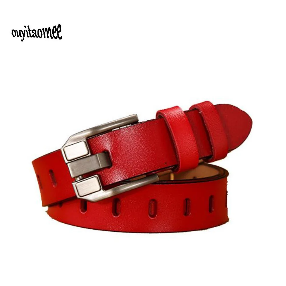 

Ouyitaomee New Designer Lady's Leather Belt Leather Brand Straps Waistband Pin Buckles Fancy Vintage for Jeans