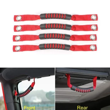 

Marlaa 4Pcs Grab Handle Pull With Hole For Jeep Wrangler JK 2007-2017