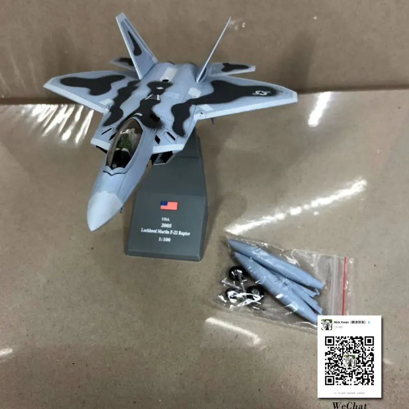 AMER 1/100 масштаб военная модель игрушки USAF F-22 Raptor Stealth Fighter литой металлический самолет модель игрушки для сбора/подарка