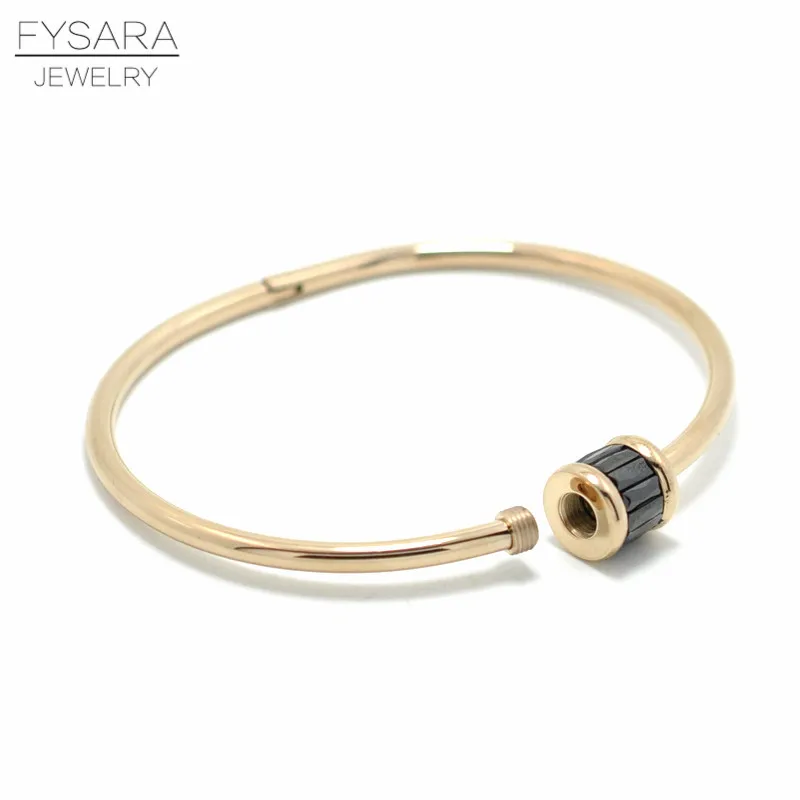 FYSARA Boho Jewlery Natural Stone Round Colorful Austrian Crystal Bangle & Bracelet for Women Lover Screw Bangle Indian Jewelry - Image 5