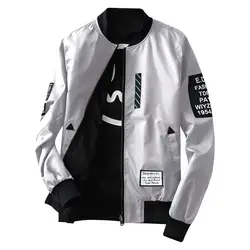 2018 повседневная куртка Для мужчин спортивная куртка с черным и Серый цвет человек моды молния Курточка бомбер уличная 1701