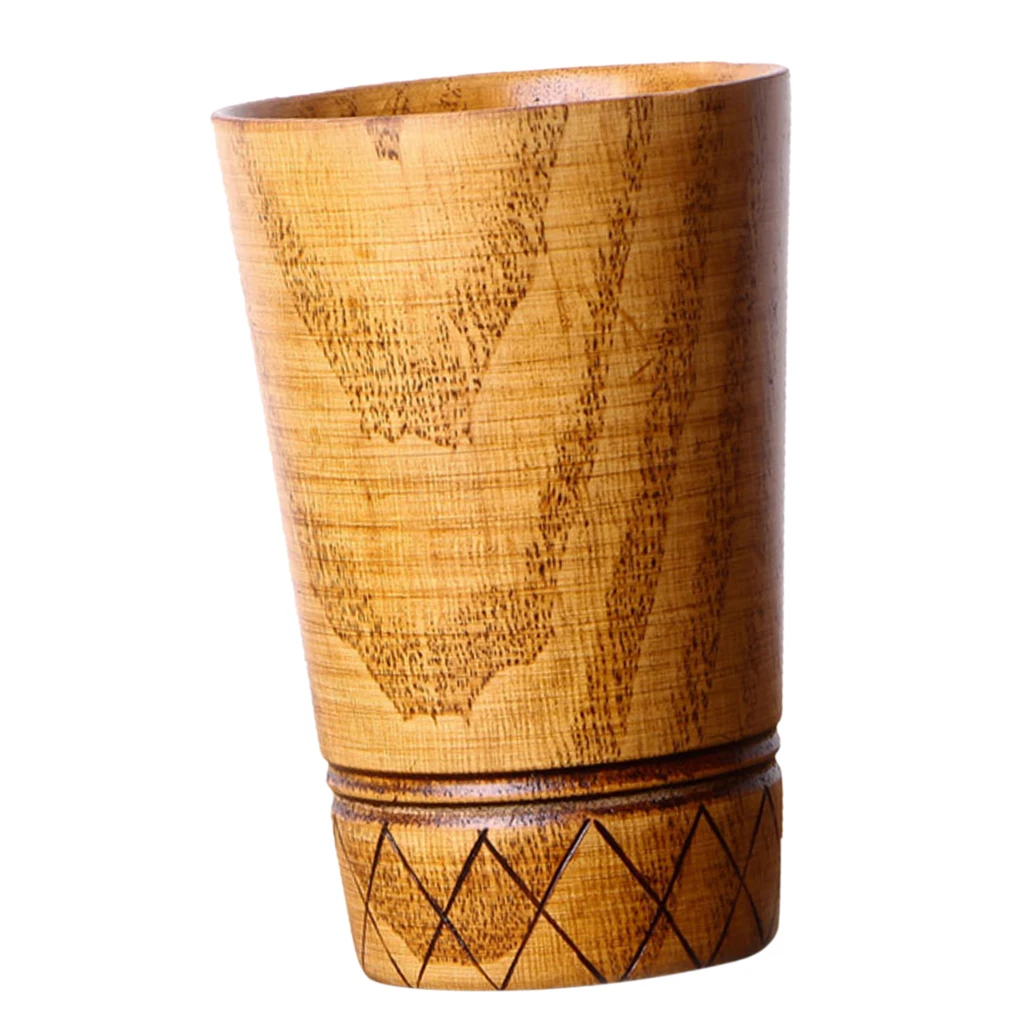 11.5cm Wooden Mug Beer Dringking Cup Handcrafted Groomsmen Wedding Party Favor Vintage Handmade Drinkware Mugs   -Brown