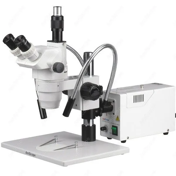 Fiber Optical Light Stereo Zoom Microscope AmScope Supplies 3.35X 90X