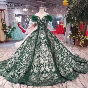 شراءفساتين سهرة فاخرة من Pestock Dubai مطرزة بالخرز بالعربية من روب دي سواريه 2019 أحدث فساتين سهرة رسمية باللون الأخضر
