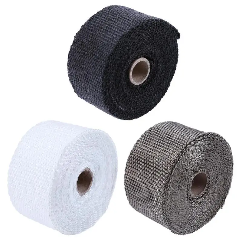 

5m/16.4ft Thermal Exhaust Header Pipe Tape Heat Insulating Wrap Tape Fireproof Cloth Roll With Useful Steel Ties Kit New