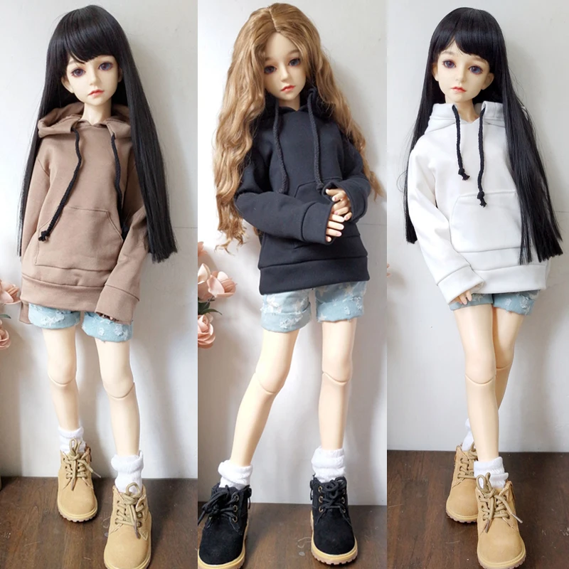Cute Doll Cotton Hooded Sweater Suitable For BDJ Sexy Girl Fashion Wild Solid Color Hooded Sweater Coat Doll Accessories Clothes