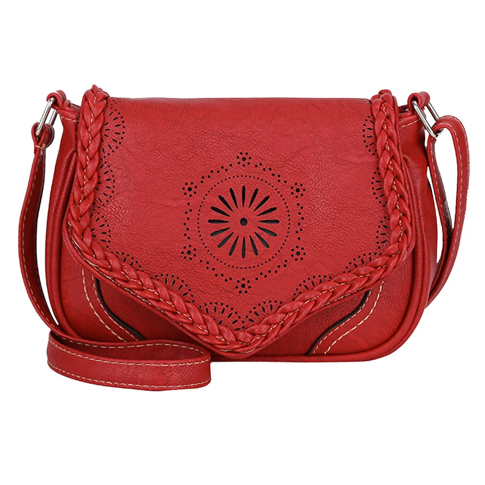 

Retro women's bag Leather handbag Crossbody Bag Hollow women bag over shoulder crossbody bags for women 2019 Messenger Coin #3