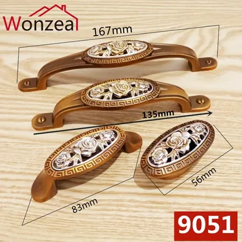 

Rose Style Hollow Out Antique Vintage Furniture Door Handle Wardrobe Door Knobs Zinc Alloy Ceramic Cabinet Handles Drawer Knobs