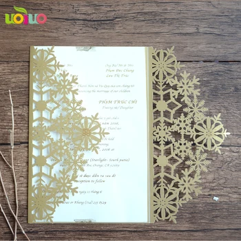 

Wedding Invitations Laser Cutting snow design Invitation Card for Wedding Christmas decoration for home 23 colors