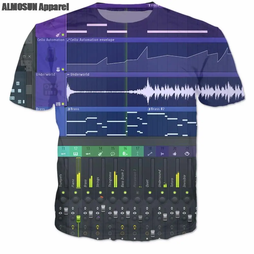 

ALMOSUN Audio New Design 3D All Over Print T Shirts Short Sleeve Casual Summer Harajuku Hip Hop Tee Women Men Drop Ship
