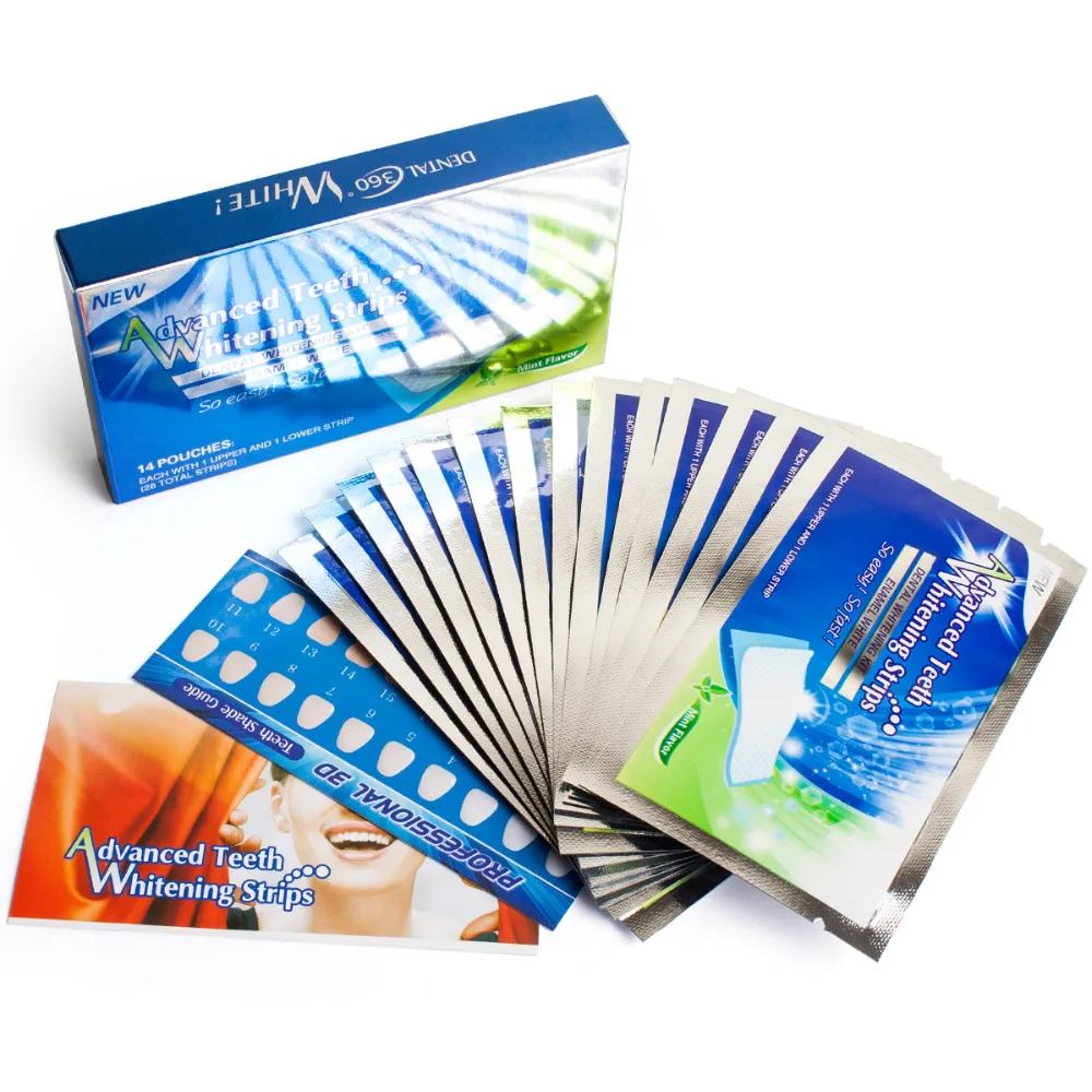 

Teeth Whitening Strips Professional teeth Bleaching Whiter Gel Strips For Party Valentine Sweet Smile, 28pcs/14 pairs per lot