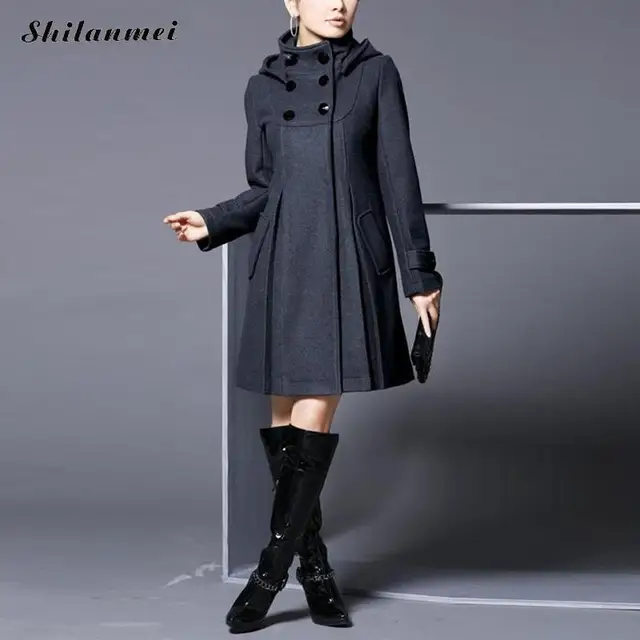 Gothic Winter Coat Women Wool Coats Plus Size Warm Thick Jacket Long Overcoat Autumn Outwear Casaco Gothic Winter Coat Women Wool Coats Plus Size Warm Thick Jacket Long Overcoat Autumn Outwear Casaco