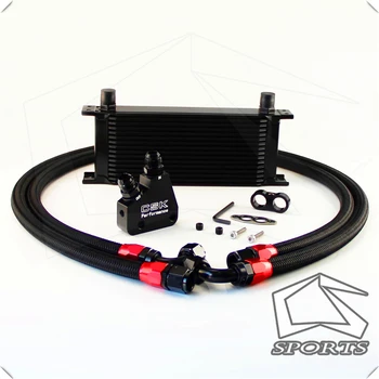 

16 Row Engine Oil Cooler Kit + Sandwich Plate For BILLET LS1 LS2 LS3 LSX VE HSV