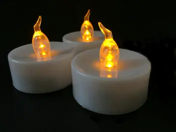 

120pcs/lot Flameless Battery Operated LED Tea Light Flickering Candles Wedding Christmas Valentine party table decoration-Amber
