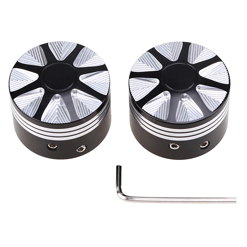 POSSBAY Aluminum Vintage Motorcycle Black Front Caps Axle Nut Cover