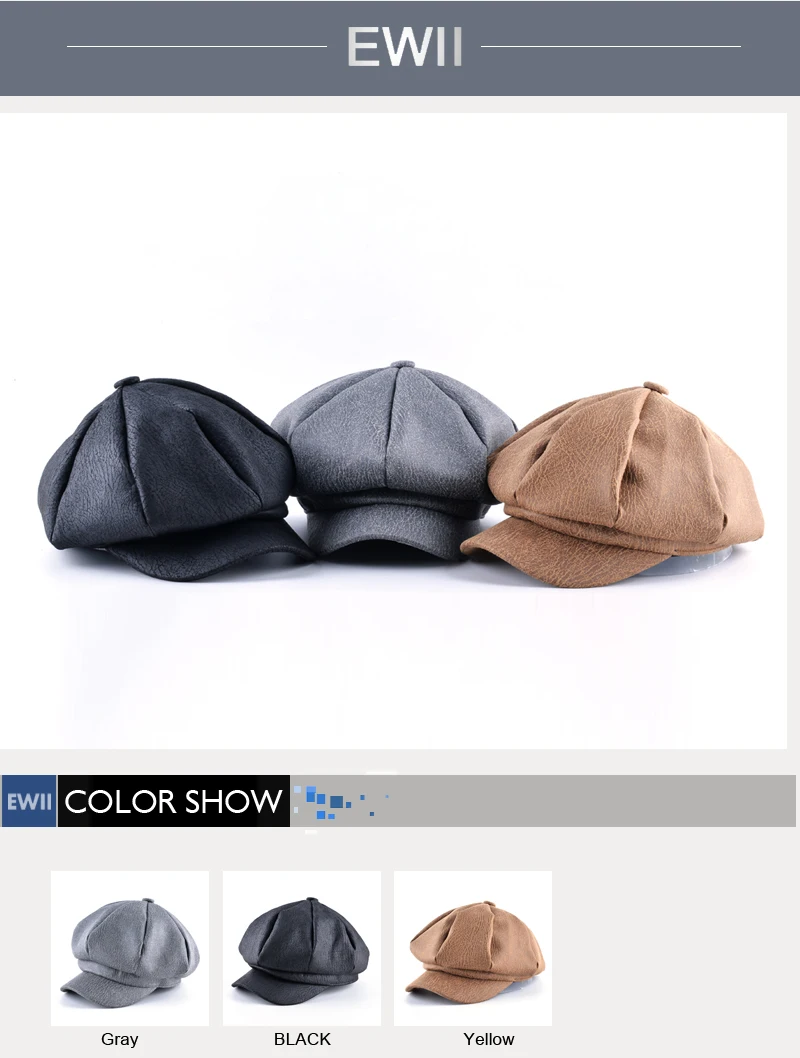 Модная Осенняя Кепка newsboy, Мужская берет в стиле винтаж, шапки для мужчин, одноцветная восьмиугольная кепка boina, унисекс, Повседневная плоская кепка, chapeu masculino