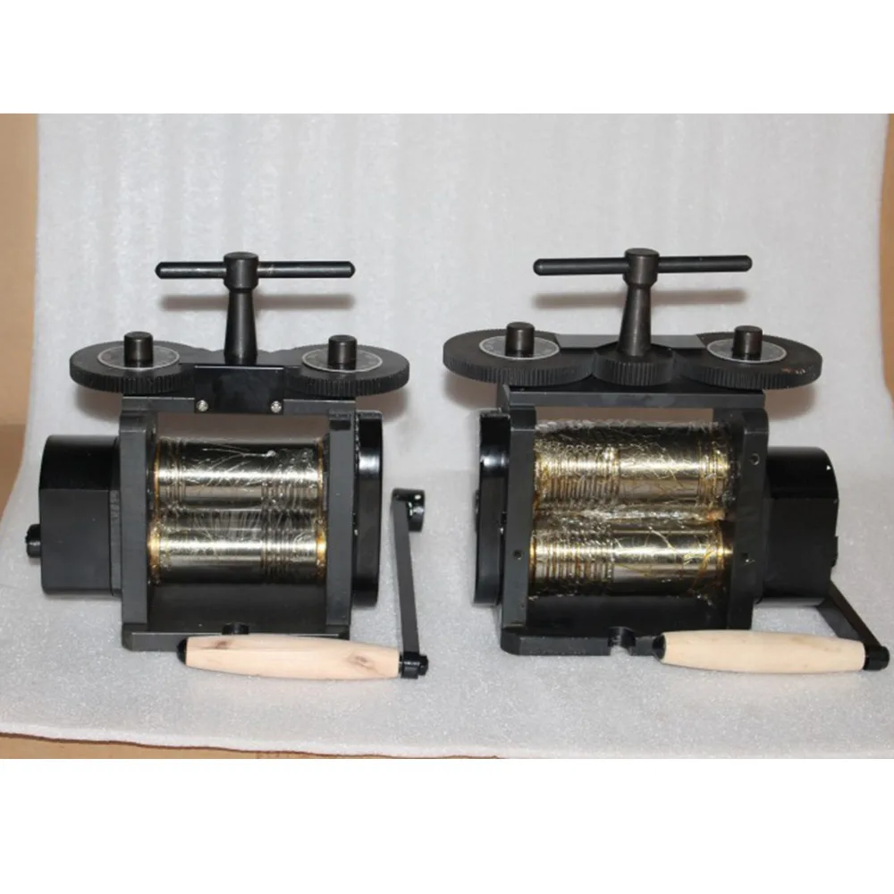 Azionati A Mano Rolling Mill 90 Millimetri Rotoli Combinazione Rolling Mill Oro Argento Foglio Di Metallo Di Rotolamento Miller
