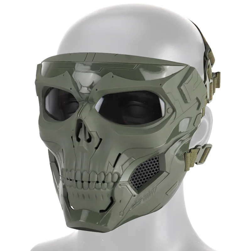 Воздухопроницаемая маска для страйкбола, пейнтбола, охоты, стрельбы, черепа, тактические маски для Хэллоуина, пейнтбола, черепа, военная защитная маска - Color: OD