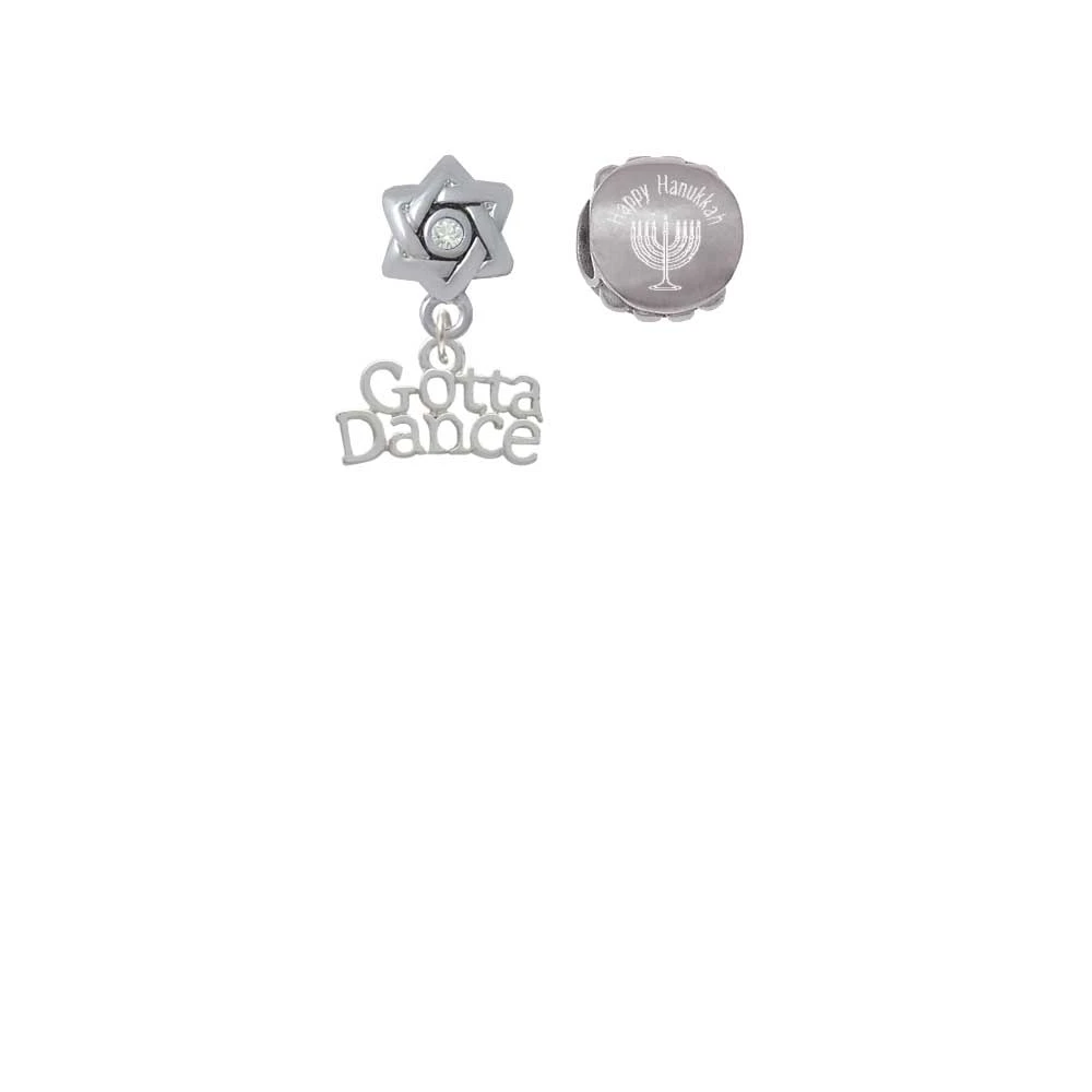 Gotta Dance Happy Hanukkah Charm Beads (Set of 2)