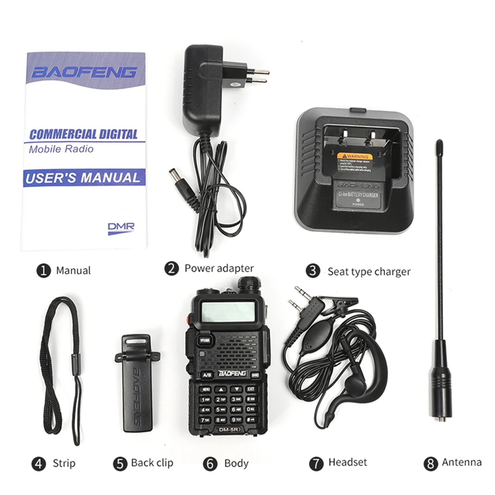 Baofeng DM-5R двухдиапазонный DMR цифровая рация трансивер УКВ 136-174/400-480 МГц дальний двухсторонний радио переговорный