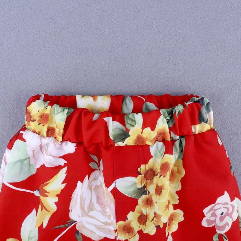Yeedison 2018 Toddler Girls Summer Clothing Set Kids Short Sleeve Tops Floral Pants Clothes Suits 2Pcs Baby Children Outfit Sets (4)