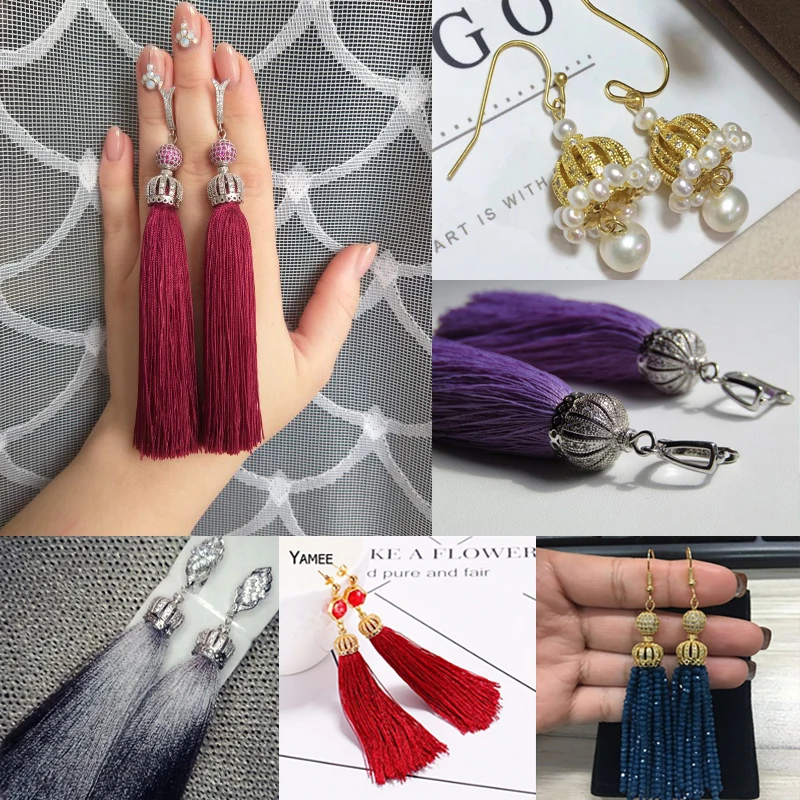 Jewelry Making Tassel Earring Caps 14*13mm Diy Tassels Crown Bead