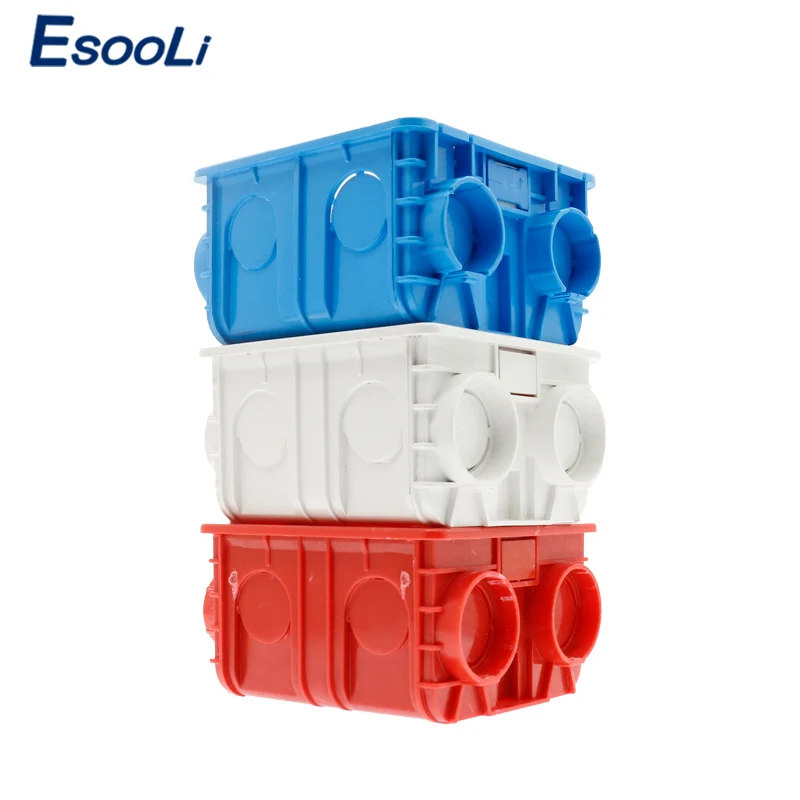EsooLi 3 цвета регулируемая Монтажная коробка внутренняя кассета 86 мм* 83 мм* 50 мм для 86 Тип сенсорный выключатель и гнездо проводки задняя коробка