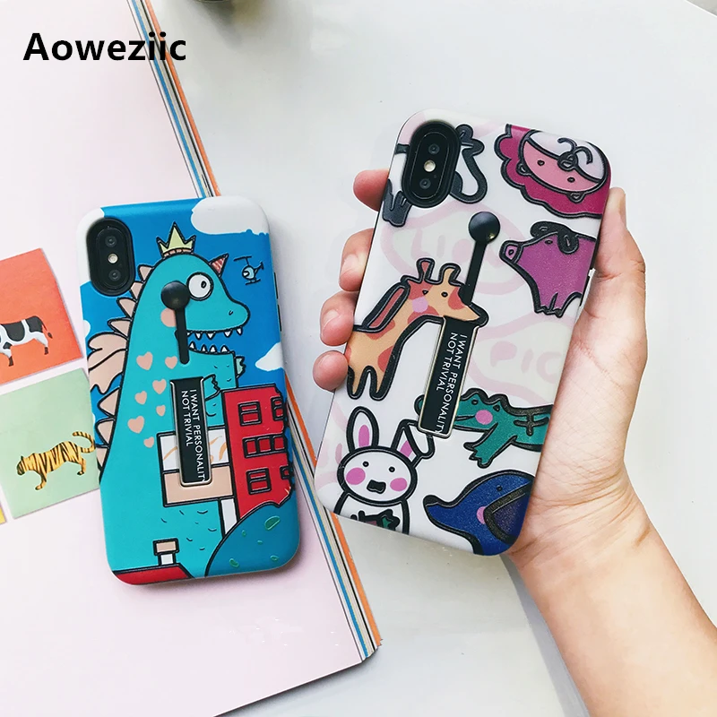 

Japanese and Korean cartoon three-dimensional lying small lion stent for iphone7 7plus 6s 6 plus phone case silicone shell