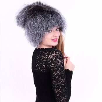 

New Arrival Winter Hats For Women Casual Solid Thick Warm Fox Fur Pompom Ear Protect Hat Female Gray Khaki Beanies Cap mz026