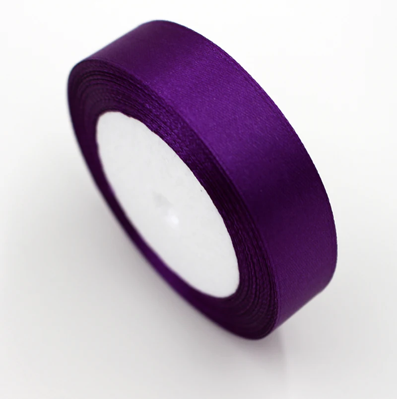 A Roll 2CM Width 25 yards Length satin Ribbon Wedding Supplies Purple