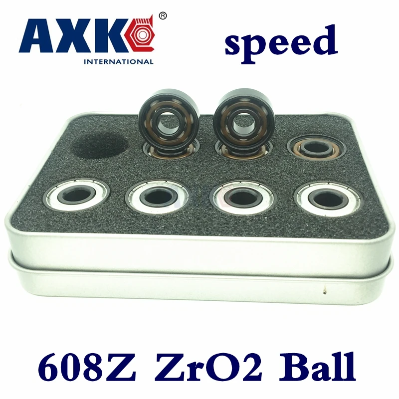 Ролики Axk керамические швейцарские Bsb Speed 608 8*22*7 мм 608z Abec11 белые шарики Zro2 Si3n4