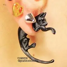 Корея стерео кот милые животные длинный хвост Сережки для пирсинга мужские и женские модели серьги