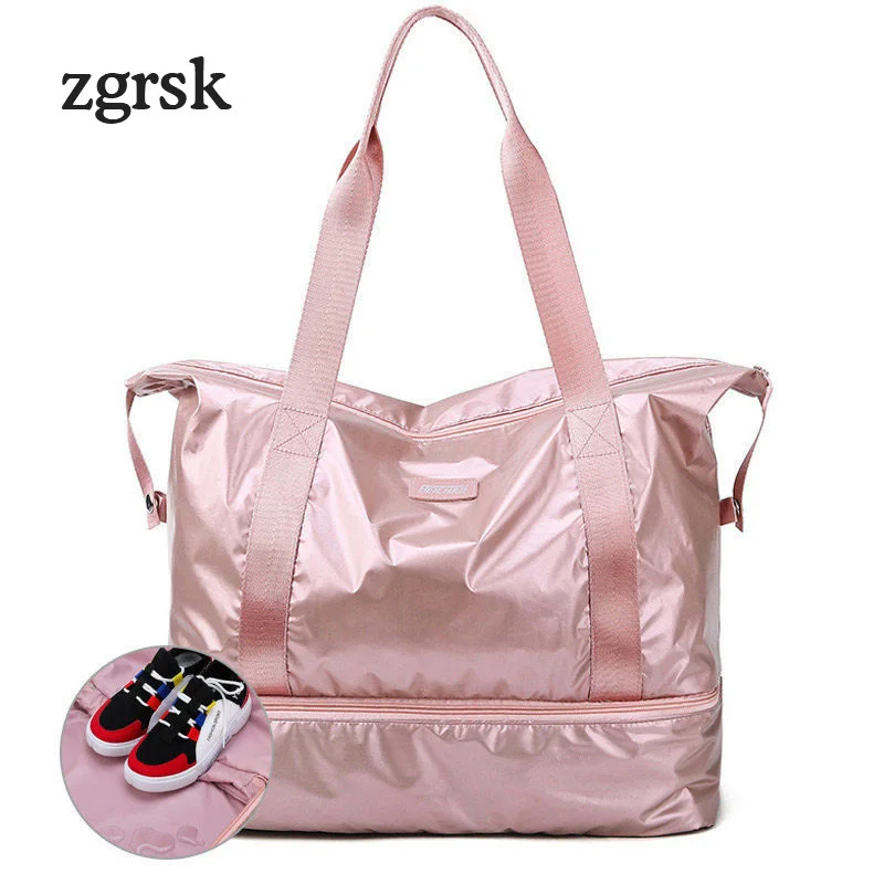 

Men Ladies Luggage Bag Waterproof Famous Brand Large Nylon Solid Zipper Red Casual Foldable Weekend Travel Bag Travelling Bags