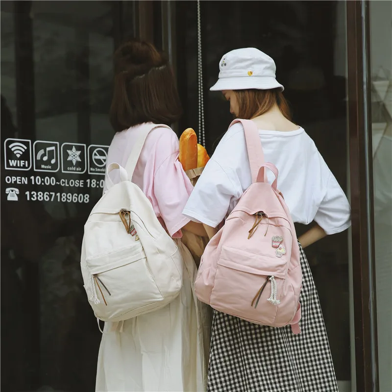 Menghuo Women Backpack for School Teenager Girls Vintage Stylish School Bag Ladies Cotton Fabric Backpack Female Bookbag Mochila (24)