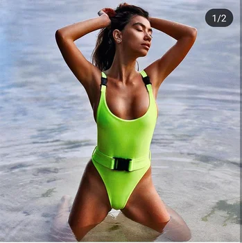 

LOEWA Black Sexy Brazilian Thong Bikinis Adjustable Buckles Swimwear Women Swimsuit Belt High Cut Bikini Set Maillot De Bain